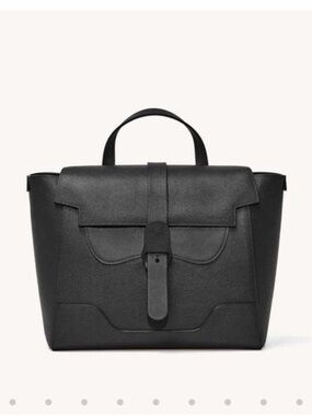 Senreve Black Structured Leather Backpack Tote